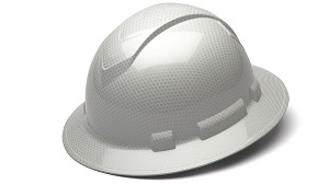 Pyramex Ridgeline HP54116S Shiny White Graphite Full Brim Hard Hat